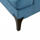 Blue Velvet Lounge Chair with Lumbar Pillow
